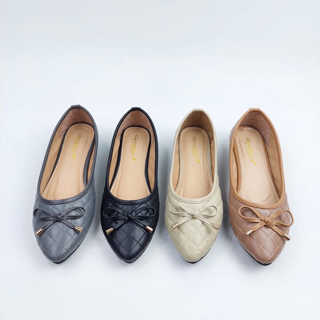 Sepatu balet flat shoes lancip pita al047