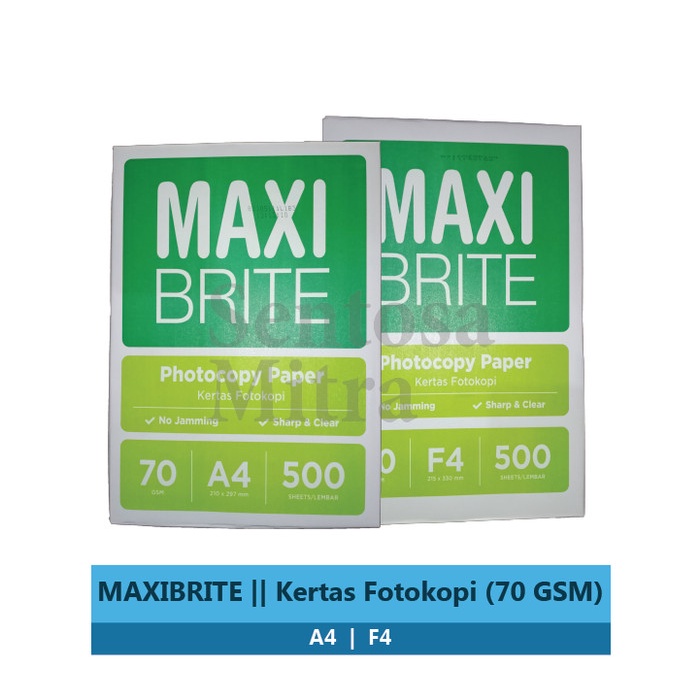 

:>:>:>:>] Kertas HVS Print Fotokopi Putih Maxi Brite F4 Folio A4 Gramasi 70