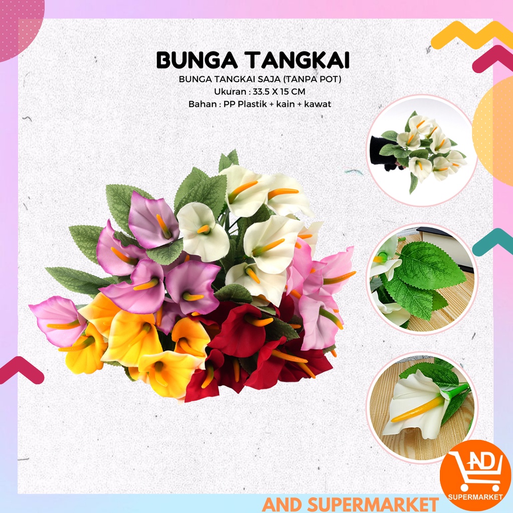 AND / COD / Bunga Lily Hias Bunga Tangkai Plastik Dekorasi Hiasan Rumah Artificial Flowers Bunga Hias Cantik PBP157