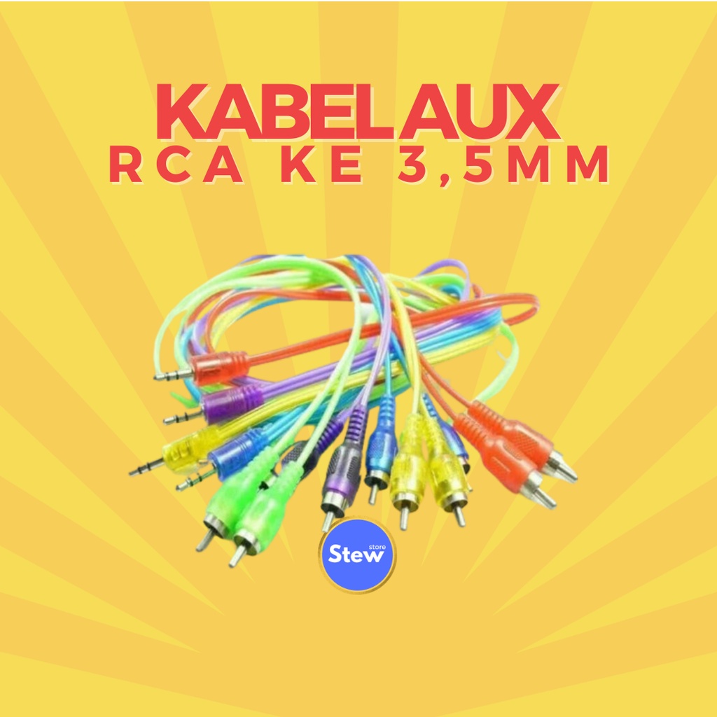 Kabel AUX AUDIO RCA ke 3,5mm / Kabel Audio / Hp Ke Speaker Jack 3,5mm Cable