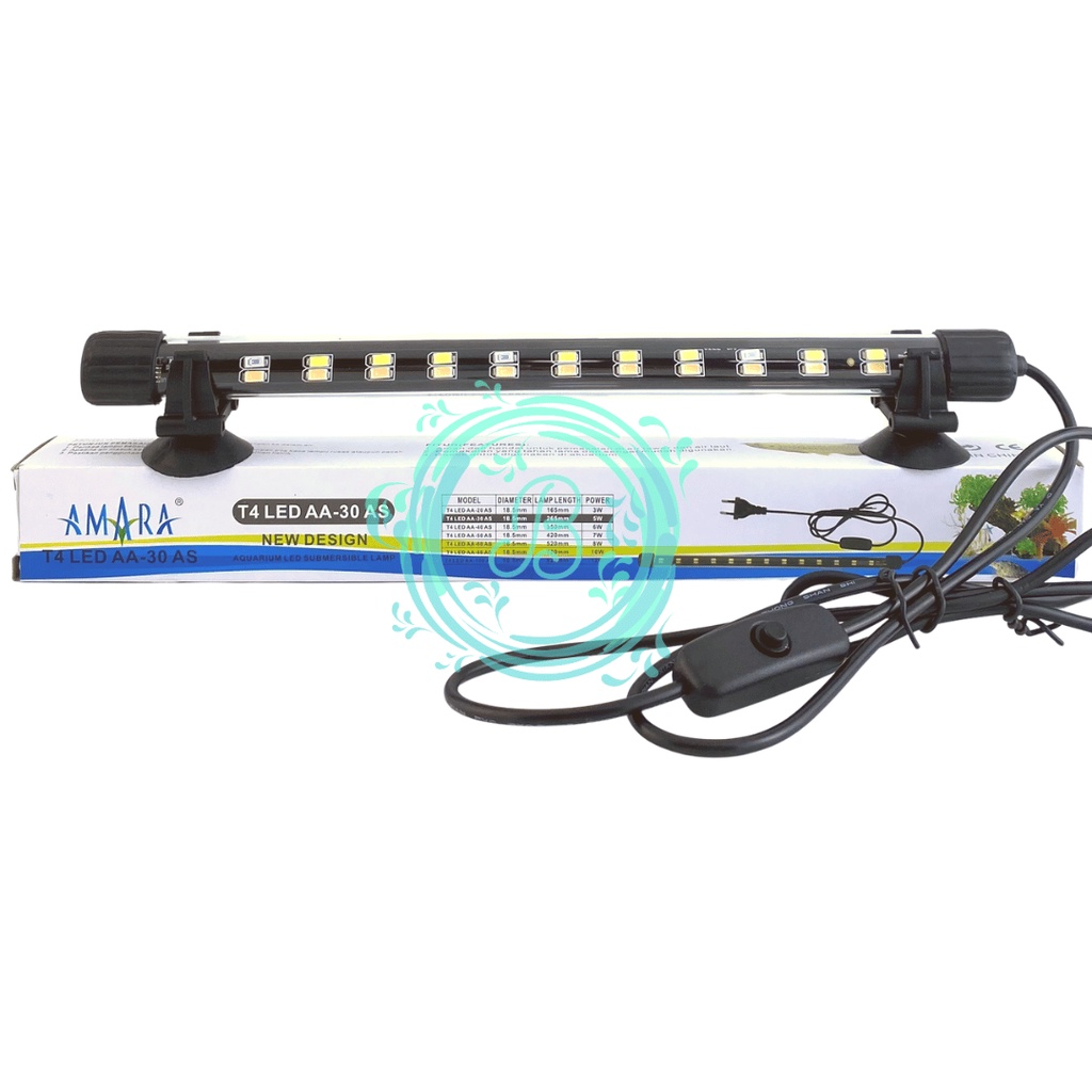 AMARA T4 LED AA-60 AS 60cm 2 Baris Lampu Celup Aquarium Ikan Aquascape 60 cm AA60