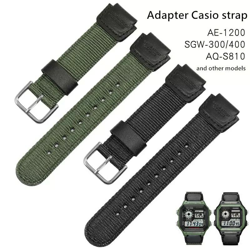 Tali jam strap jam tangan kwalitas original Nylon strap fit for AE-1000 AE 1000  W-S200H  W S200H W-800H  W-216H  735H  W-215 AEQ-110 SGW-300H 400H 500H MRW-200H