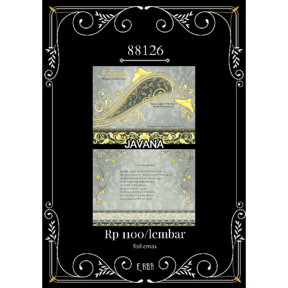 ERBA 88126 UNDANGAN NIKAH MURAH BLANGKO+PLASTIK PER PACK ISI 50 PCS