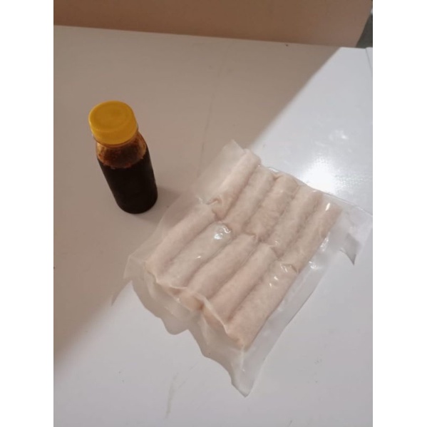 

pempek lenjer kecil (isi 10) free 1 botol cuka