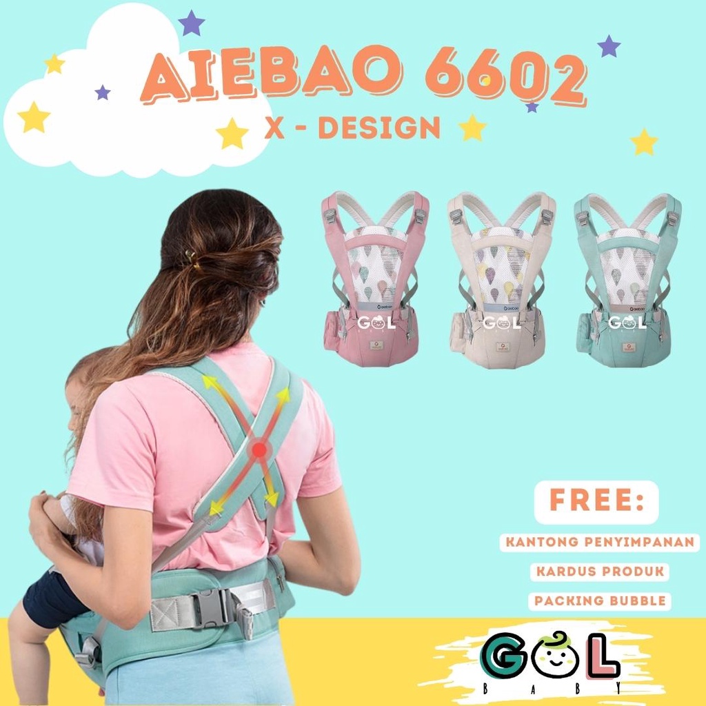 Gendongan Bayi Baby Carrier multifunction Hipseat Carrier Aiebao 6602 (jual 6636 6634 6604 6629)