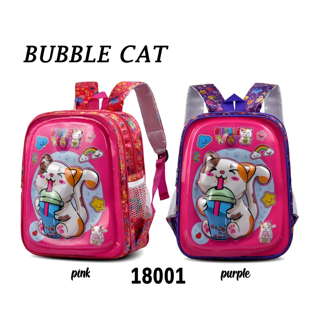 ( DHB ) Tas Sekolah Anak Paud TK Tas Anak Karakter Cewe 18001 Full Embos + Lampu Free Kaos Kaki