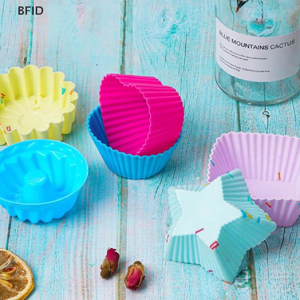 [BFID] 1pc Cetakan Cupcake Silikon Multi Warna Random Cetakan Kue Bakeware Pastry Tools [ID]