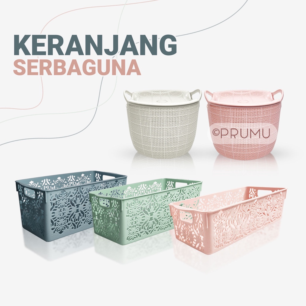 Keranjang Plastik - Keranjang Serbaguna - Tempat Penyimpanan - Wadah Penyimpanan - Box Penyimpanan - Kotak Serbaguna