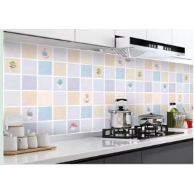 Wallpaper Sticker Dinding Dapur Motif Bervariasi Ukuran 1M x 60CM