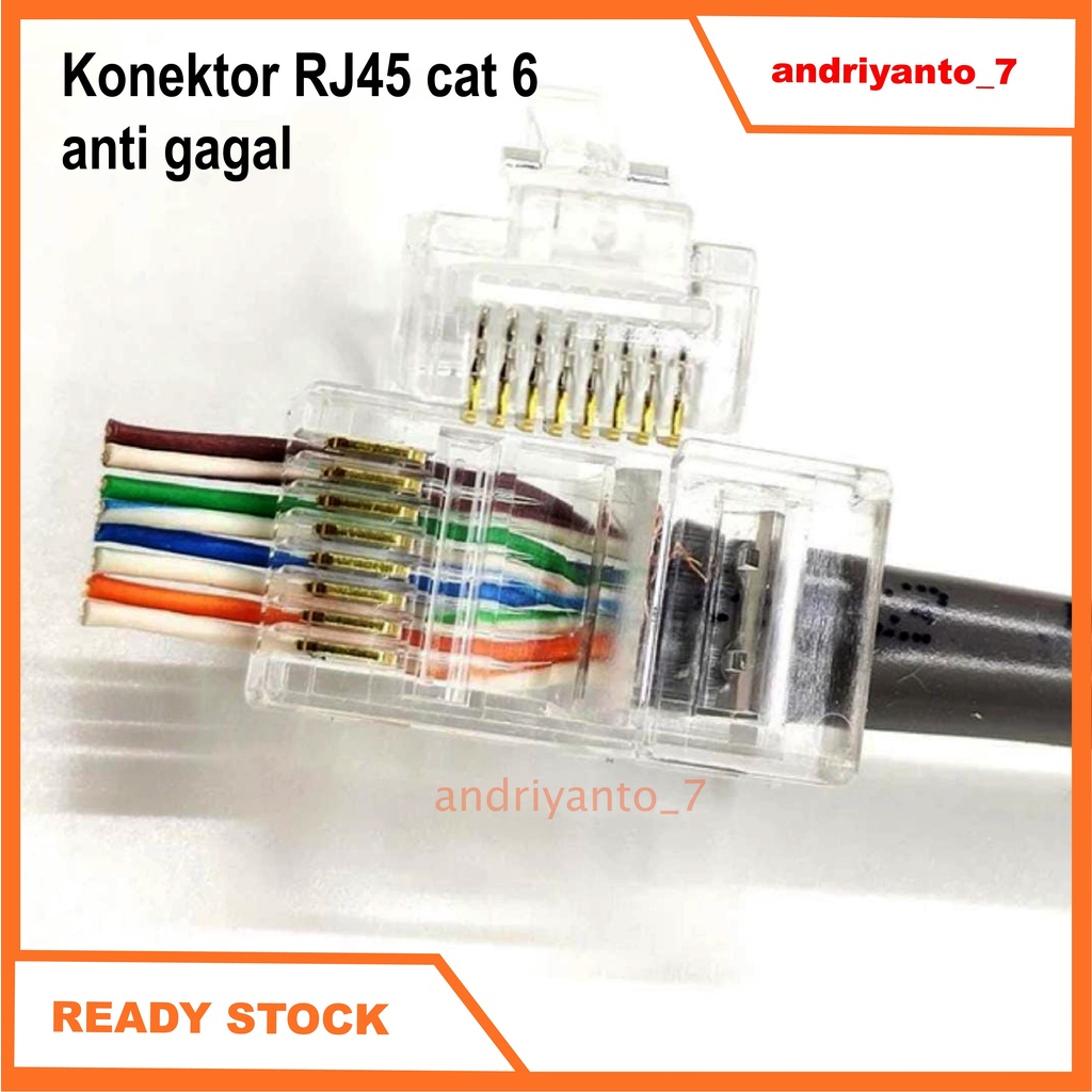 konektor RJ45 Cat6 Anti Gagal