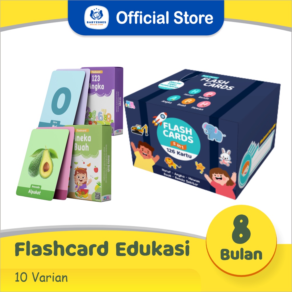 Jual Flash Card Edukasi Anak 5 Varian Dalam 1 Box Edukasi Anak Bayi