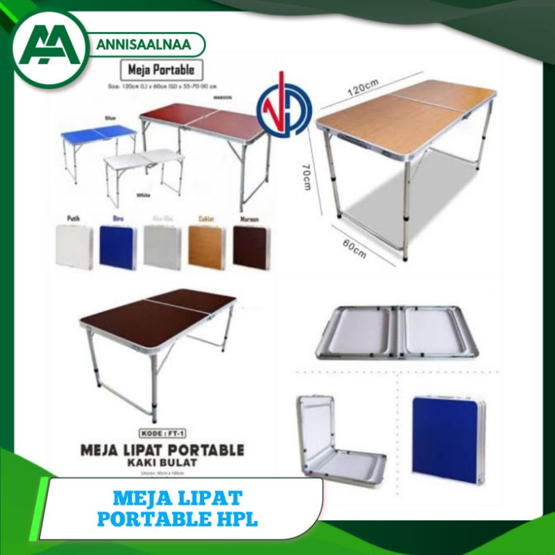 [MEJA LIPAT PORTABLE] Meja lipat portable HPL koper serbaguna/Meja lipat kayu portable koper/ HPL Al