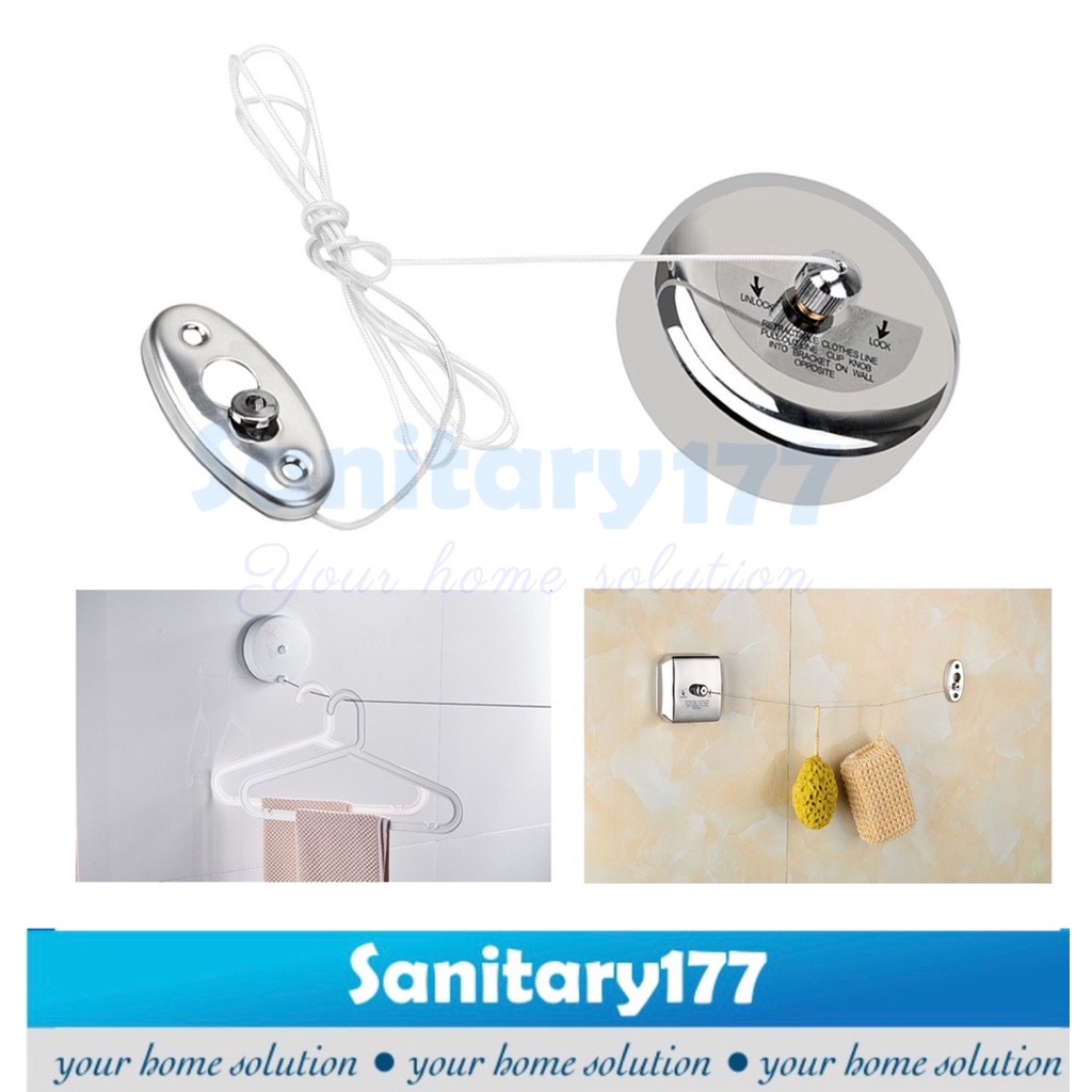Tali jemuran portable stainless -gantungan baju handuk jemuran clothesline multi fungsi