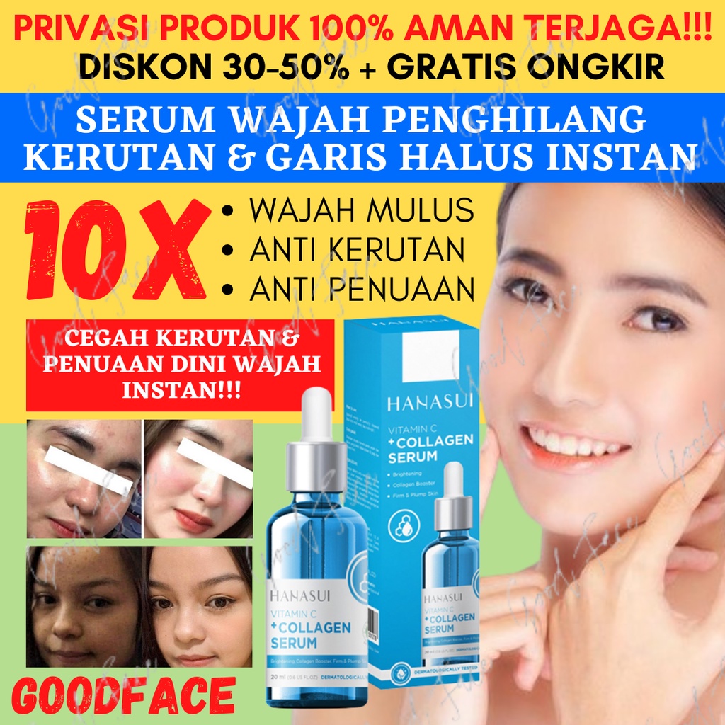 HANASUI SERUM VIT C COLLAGEN NEW BPOM ORIGINAL SERUM ANTI AGING PEMBERSIH WAJAH PERAWATAN KECANTIKAN