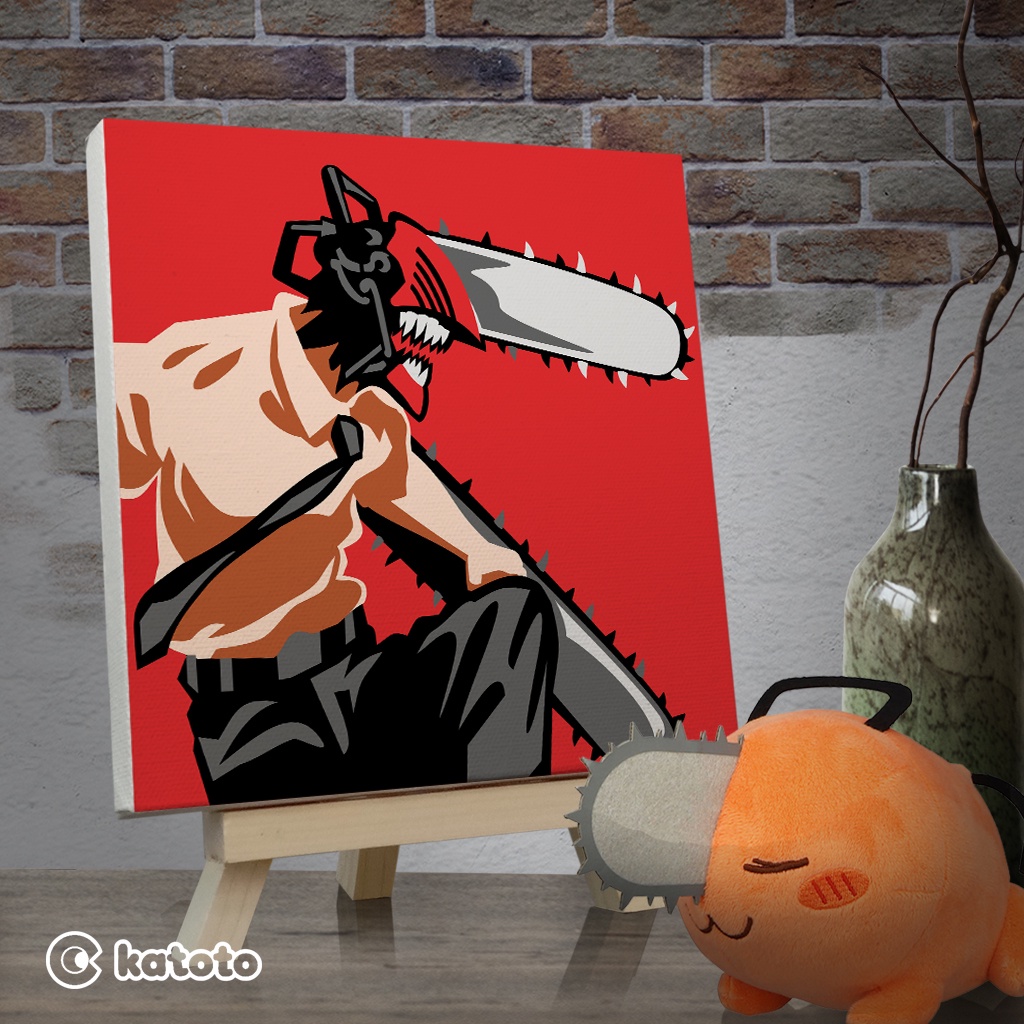 

PAINT BY NUMBERS CHAINSAW MAN DENJI, POCHITA ANIME PAINTING KIT BY NUMBER KANVAS 20X20 SET MELUKIS DIY PAINTING SET