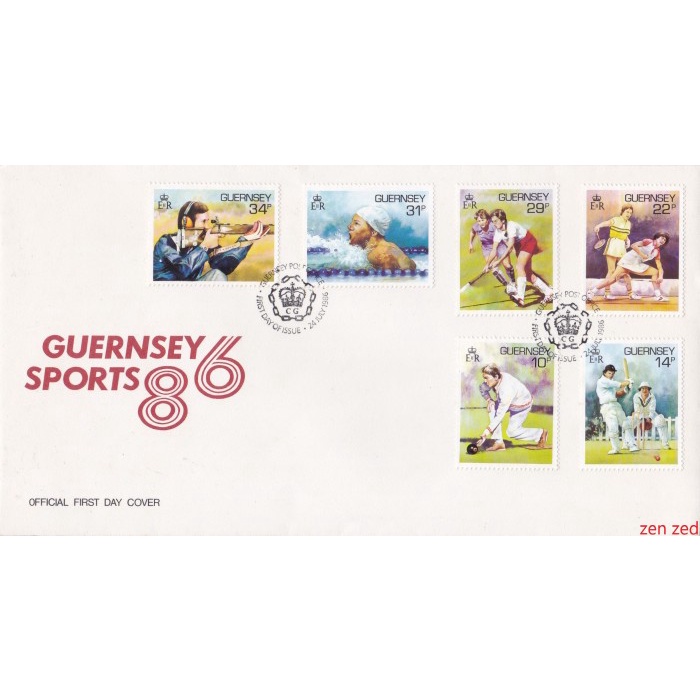 

A718 Prangko Guernsey FDC 1986 Sports 1 Pcs