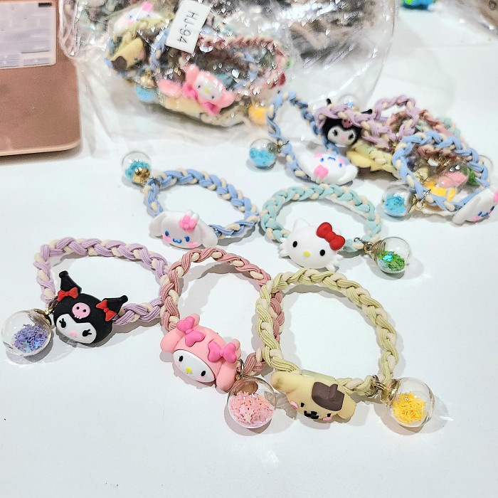 HJ-94 Ikat Rambut Karet Elastis Kepang Karakter SANRIO Jepang Import