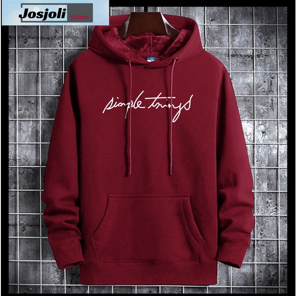 JOSJOLI_STORE/Sweater Hoodie Simple Things/Atasan Pria Dewasa Lengan Panjang/Fit L