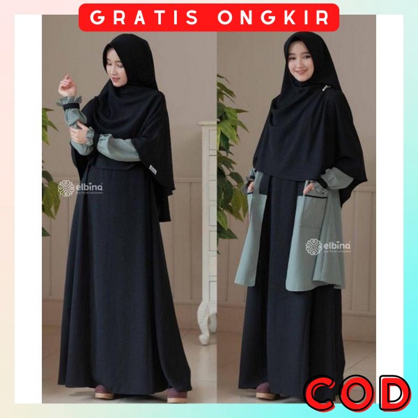 Gamus Syarii Gsmis Syar'I Perempuan Pakaian Muslim Wanita Bsju Dress Dewasa Buju Sari Ibu Ibu Deres 