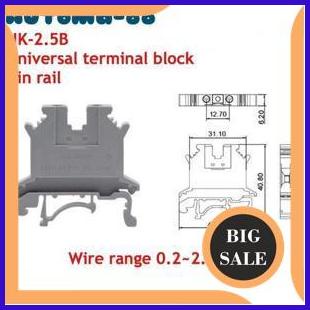 

parts UK-2.5B Universal Terminal Block Din Rail 0.2-2.5mm UK2.5B GRAY 2ZJN23