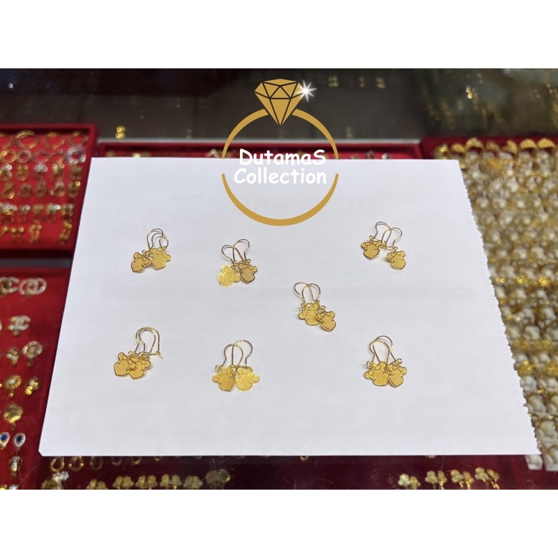 Anting Mickey Berat 1,2gr Anak & Dewasa Emas Asli Kadar 375%