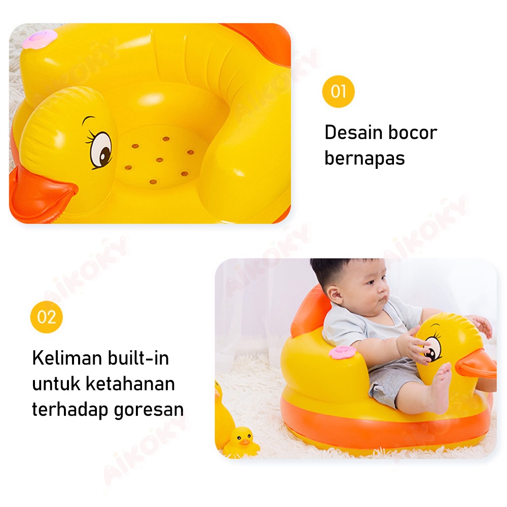 AIKOKY Sofa tiup bayi belajar duduk musik Baby Chair Sofa Kursi Makan Bayi Model Tiup Bebek Dengan Music Musik Bebek Duduk