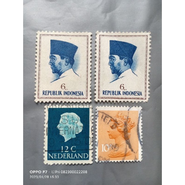 

perangko presiden RI, ratu belanda dan inggris, baca deskripsi