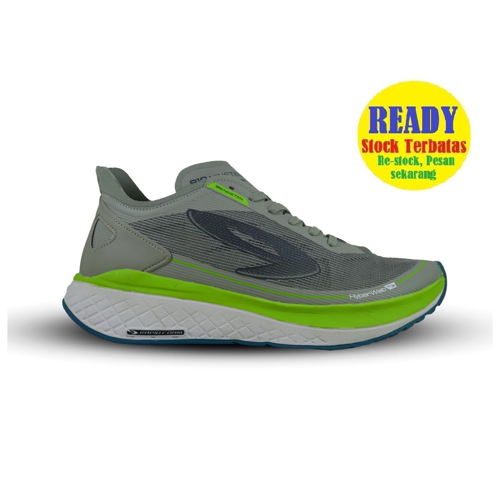 910 Nineten KENZO RUN Sepatu Lari - Abu/Kuning/Putih