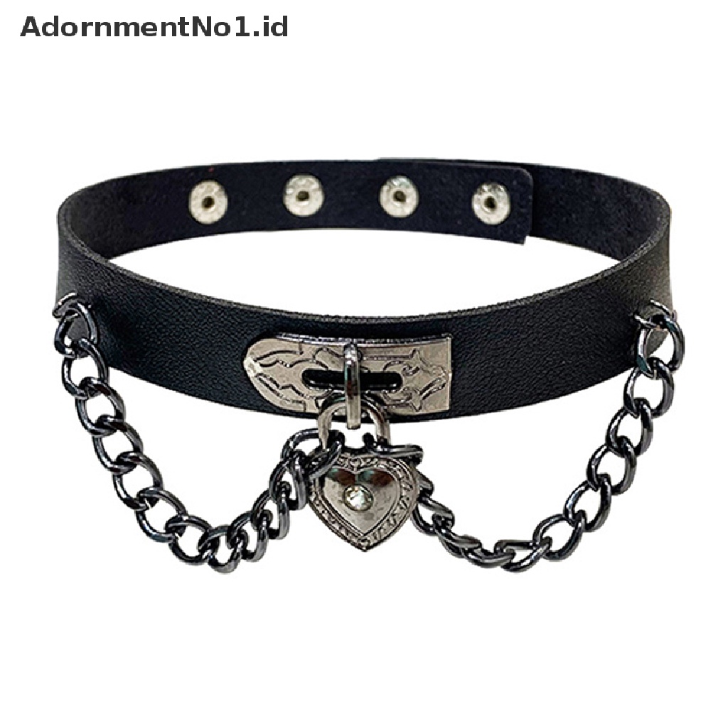 [AdornmentNo1] Gothic Choker Kalung Wanita Perempuan Rivet Kulit Kalung Rock Kpop Punk Leher Kerah Hitam Choker Kalung Keren Kerah [ID]