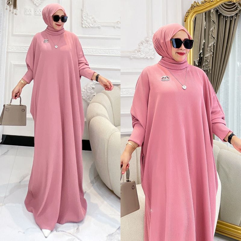 Helwa Kaftan Gamis Putih Jumbo Ld120 cm (FREE BROSS) Dress Kondangan Gamis Pesta Mewah Elegan Baju Wanita Kekinian Lengan Panjang