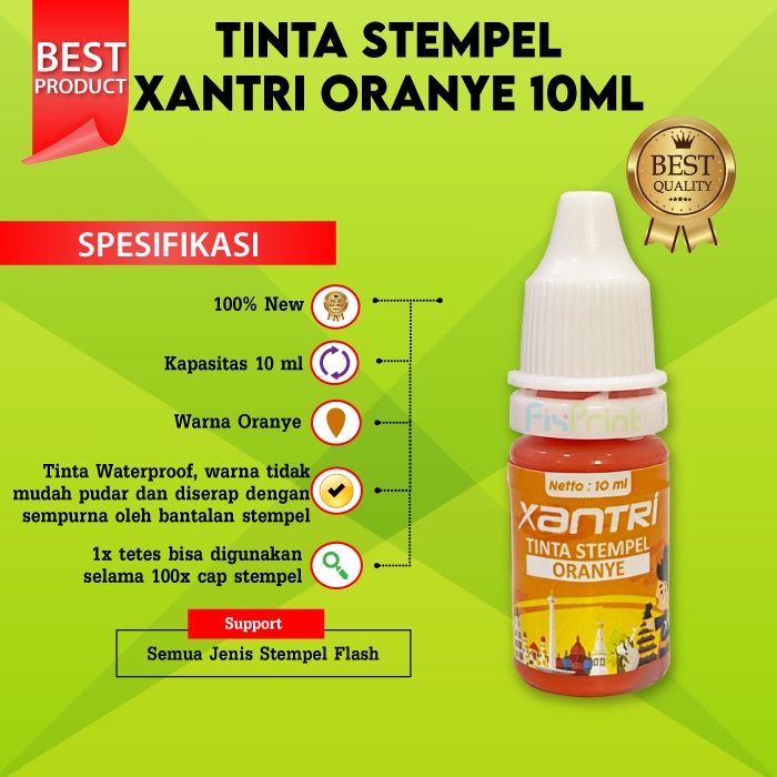 Tinta Isi Ulang Stampel Stempel Flash Warna Anti Luntur 10 ml Refill Ink Stamp Stampel HItam Biru Merah Pink Hijau Orange Ungu 10ml