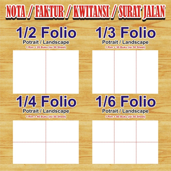 

Cetak Nota / Cetak Kwitansi / Faktur / Surat Jalan 2Ply