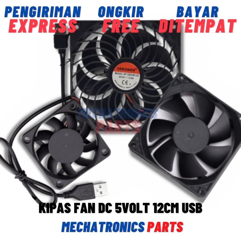 Kipas Fan DC 5Volt 12cm USB Case PC Router STB