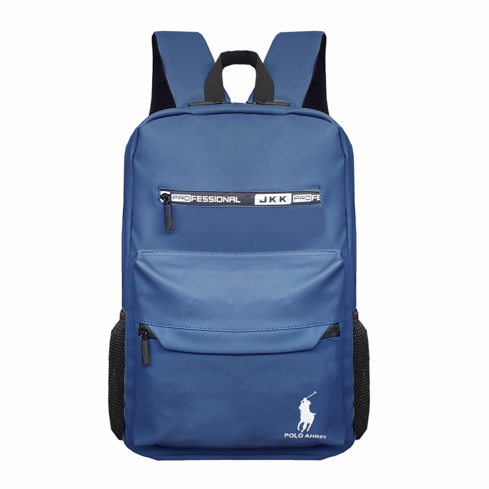 NEW BRANDED!! POLO Tas Ransel Pria Anti Air P-1980 Backpack Original Import berkualitas Tas Ransel Laptop Sekolah Kuliah dan Outdoor - Navy Blue + Raincover