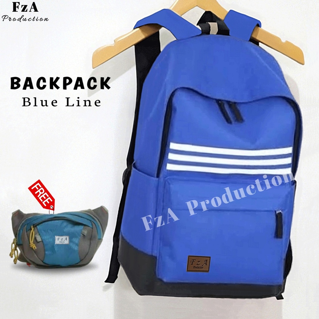 Tas Ransel Gendong Laptop Distro Sekolah Kuliah Pria Wanita Murah Original GRATIS Tas Slempang Waistbag