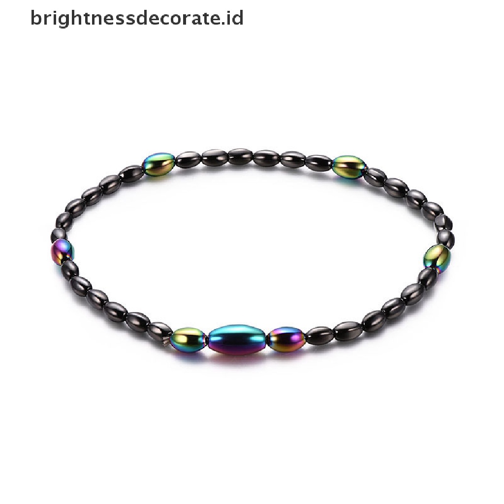 [Birth] Magnetic Beads Batu Hematite Perawatan Kesehatan Penurunan Berat Badan Gelang Kaki Perhiasan [ID]