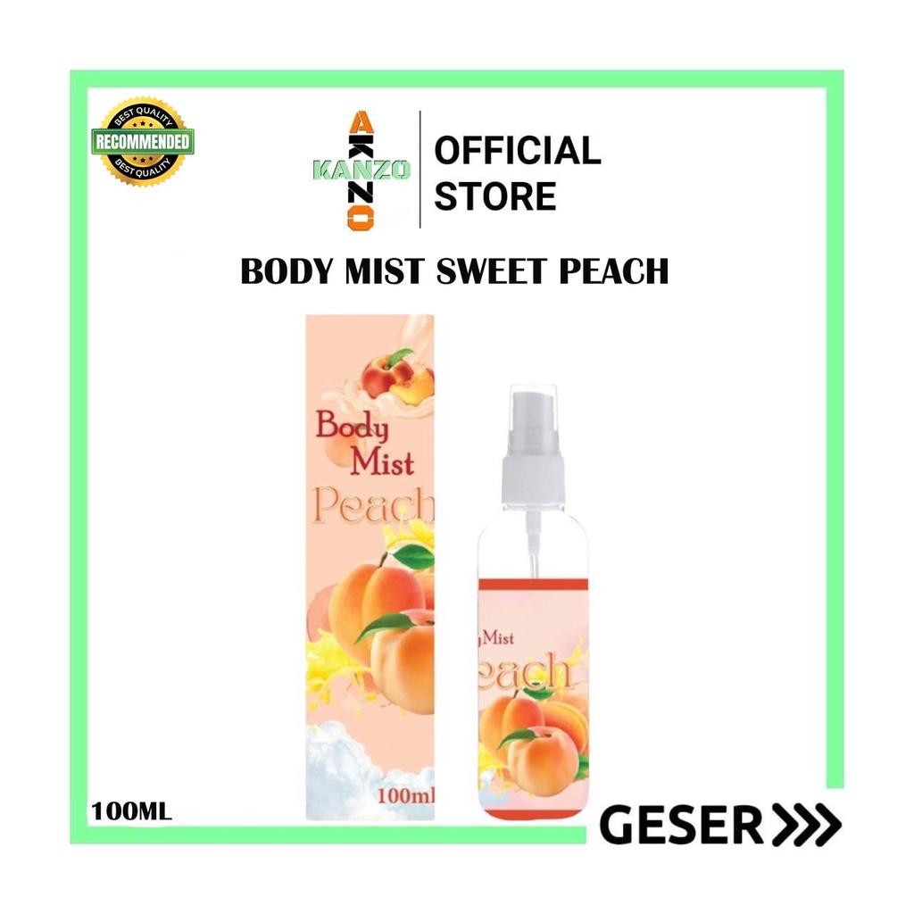 Kanzo - Parfum Body Mist Sweet Peach 100ml Premium / Parfum Sweet Peach 100ml / Body Mist Peach 100ml Unisex