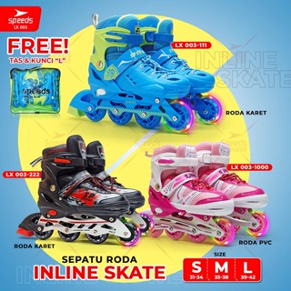 SPEEDS Sepatu Roda Perempuan Laki Laki Inline Skate Bajaj Mode Mobil Dewasa Remaja Anak Roller Skate 003-222