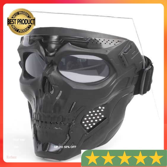 WoSporT Masker Motor Topeng Airsoft Gun Full Face Skull - MA-110