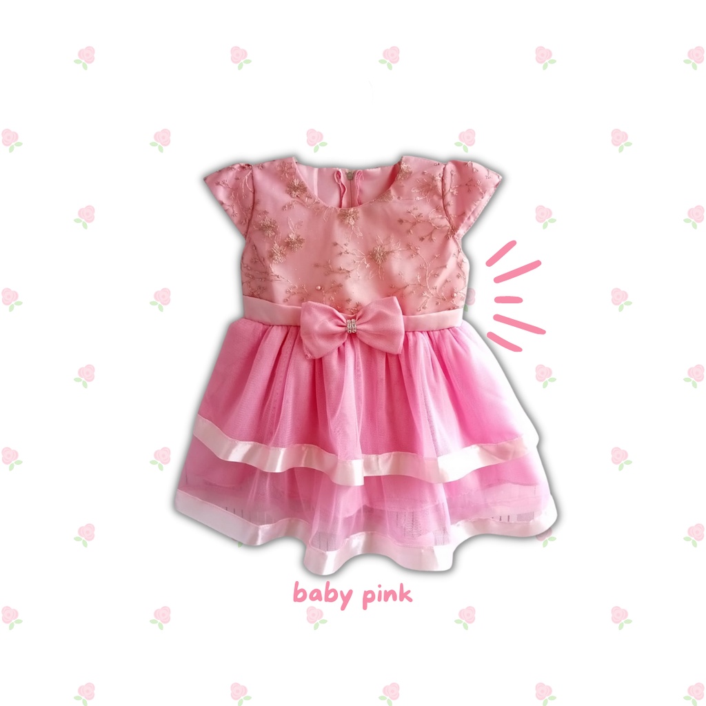 dress pesta bayi 6 12 bulan sally dress anak pesta kondangan baby tile dress ulang tahun anak