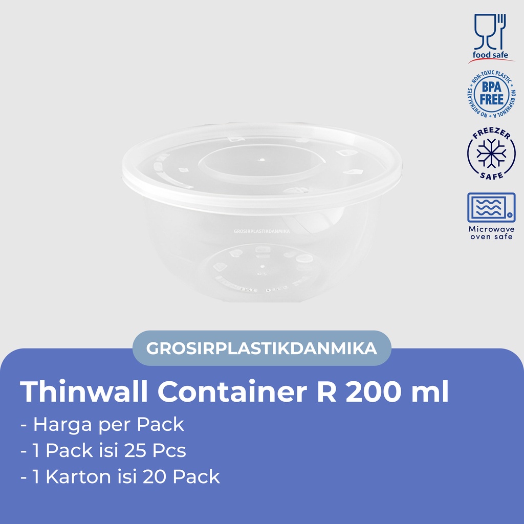 THINWALL BULAT 200ML - MANGKUK THINWALL PLASTIK 200 ML- ISI 25SET