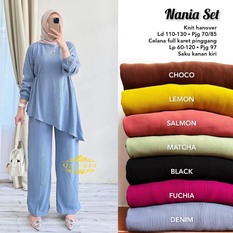 NANIA SET BY QAISARA SET WANITA KNIT HANOVER BLOUSE + KULOT