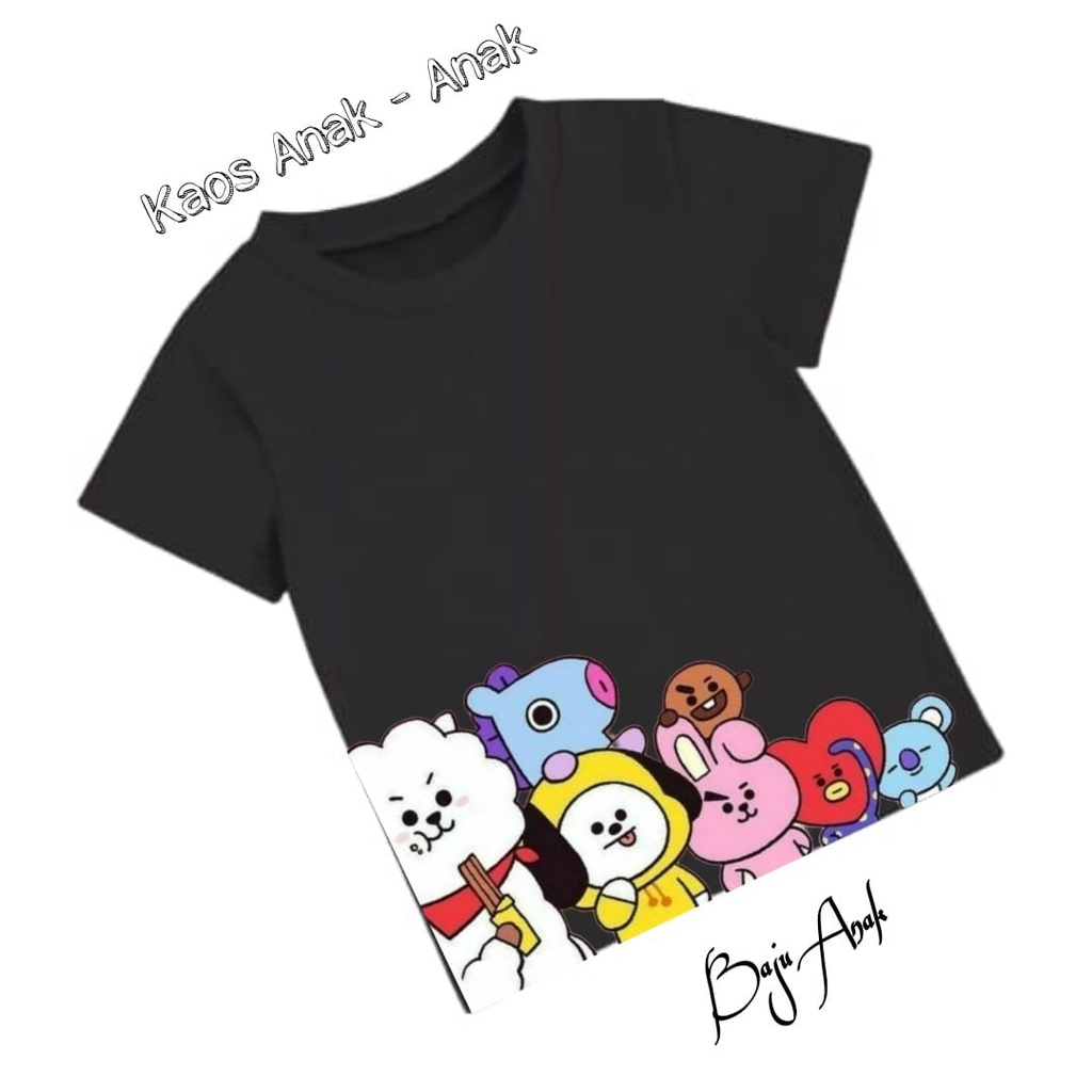 Hzl_outfit Baju Kaos Anak-Anak BT21 LookScreen BTS21 5W