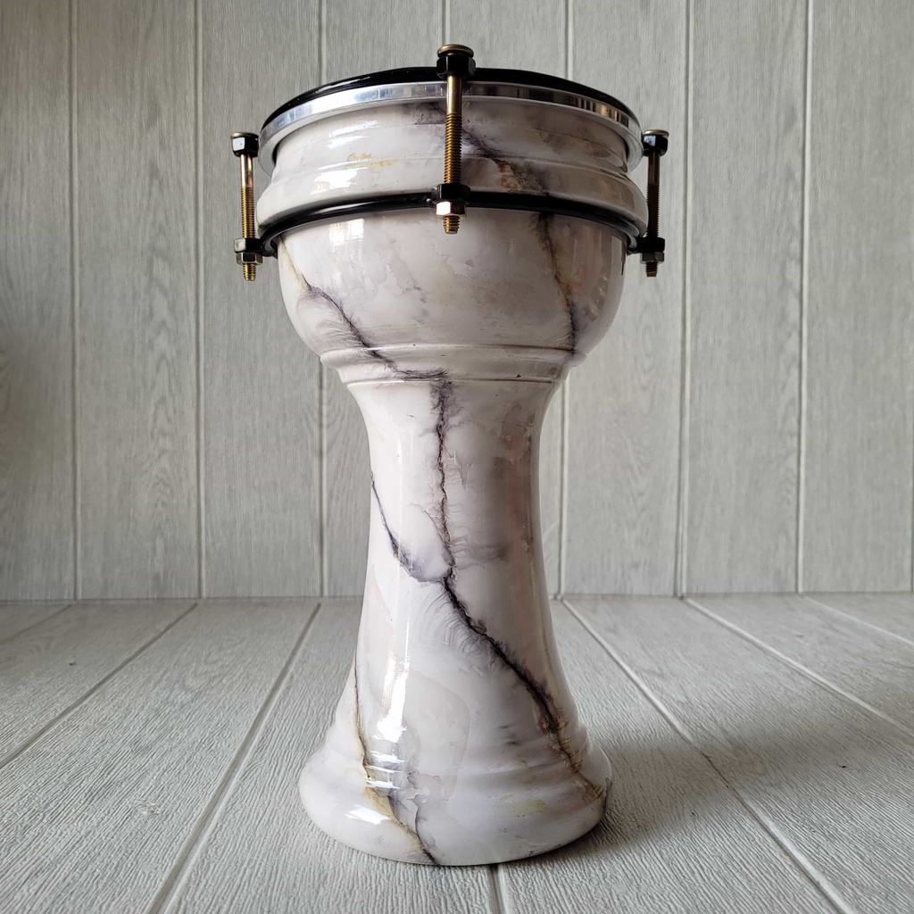 Calti Darbuka Dumbuk Pinggang Warna Marmer Putih Ukuran Anak 6 inch Kualitas Terbaik Termurah Bangga Produk Lokal