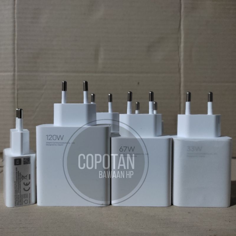 Adapter Charger Kepala Xiaomi 10W 22W 33W 67W 120W Original 100% Copotan