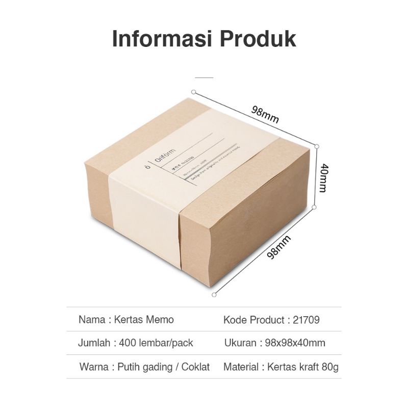 

ATK.POINT 》DELI memo paper craft / kertas memo craft 400 lembar No.21709