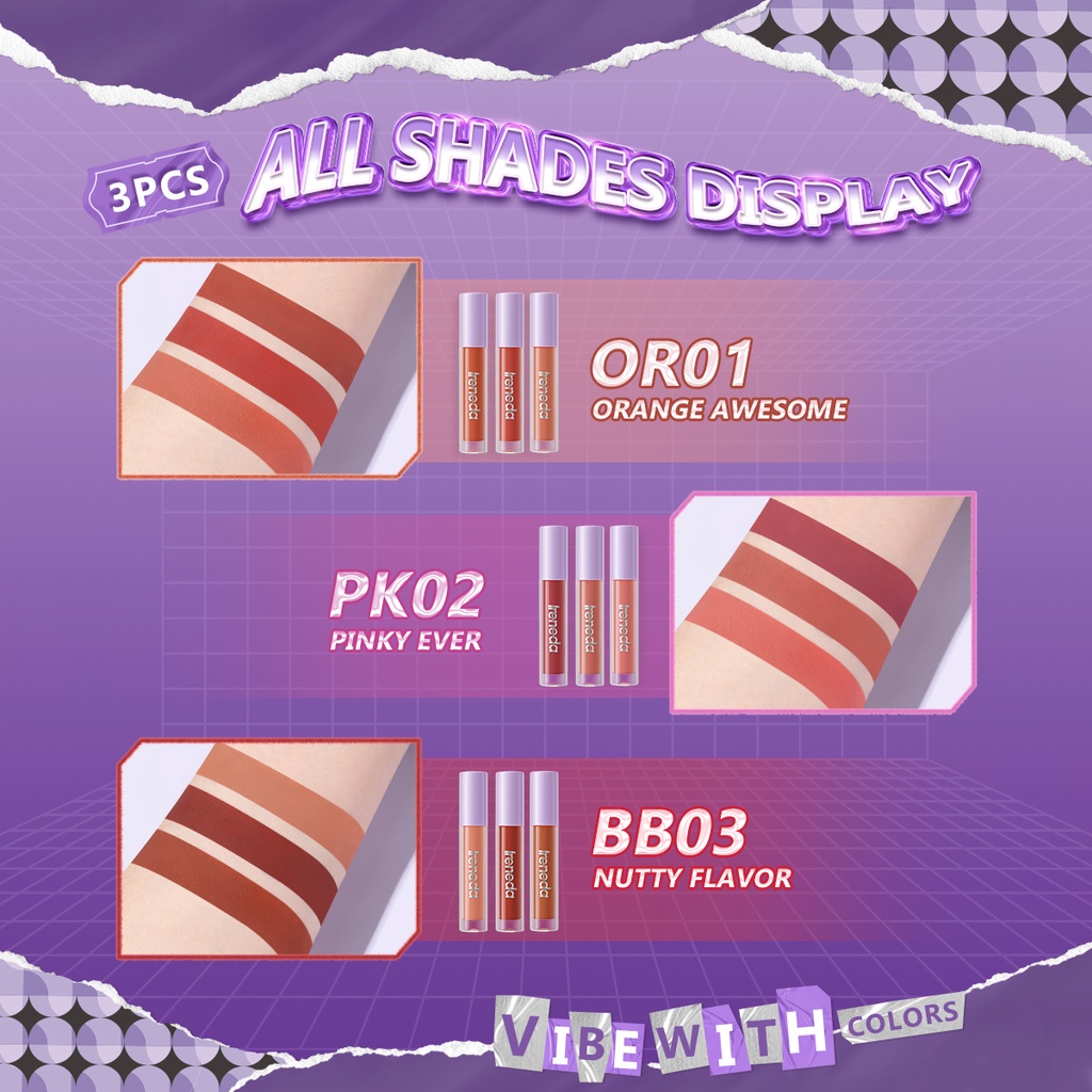 IRENEDA 3 Color Liquid Lipstick Set Lipstick Matte Lip Matte Lipstik Cair Lipcream Lip Cream Ireneda [Emperor]