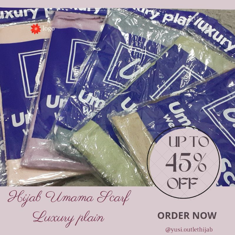 HIJAB SEGIEMPAT UMAMA SCARF LUXURY PLAIN LC