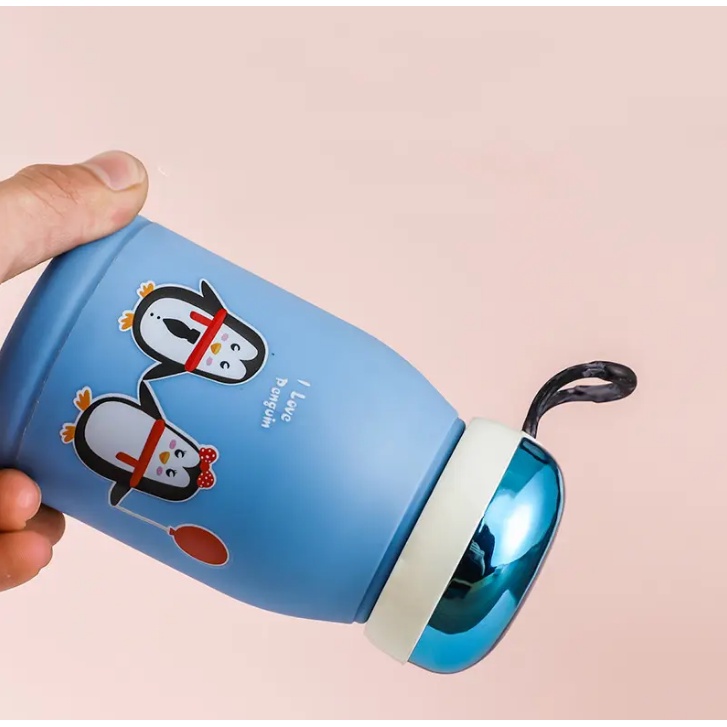 Botol Kaca Model Pingguin Karakter Lucu