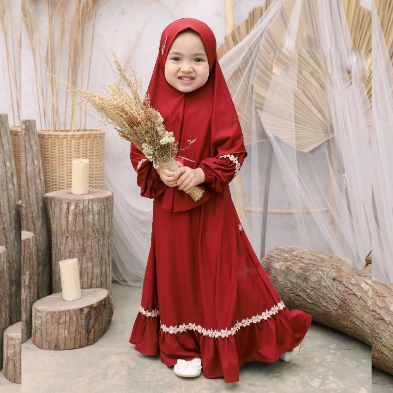 Dress Gamis Anak VELITA 1-12 Tahun Bayi Baby Balita Perempuan Cewe Cewek Kids Junior Kecil Baju Seragam Remaja Tanggung Baju Pakaian Muslim Manasik Putih Syari Bahan Jersey Crinkle Airflow Usia Umur Kelas Bulan Hijab Jilbab Kerudung 2 3 4 5 6 7 8 9 10 11